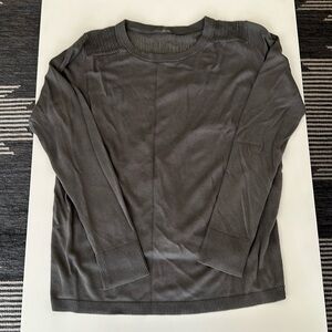 Lululemon olive sweater with open back, size 12